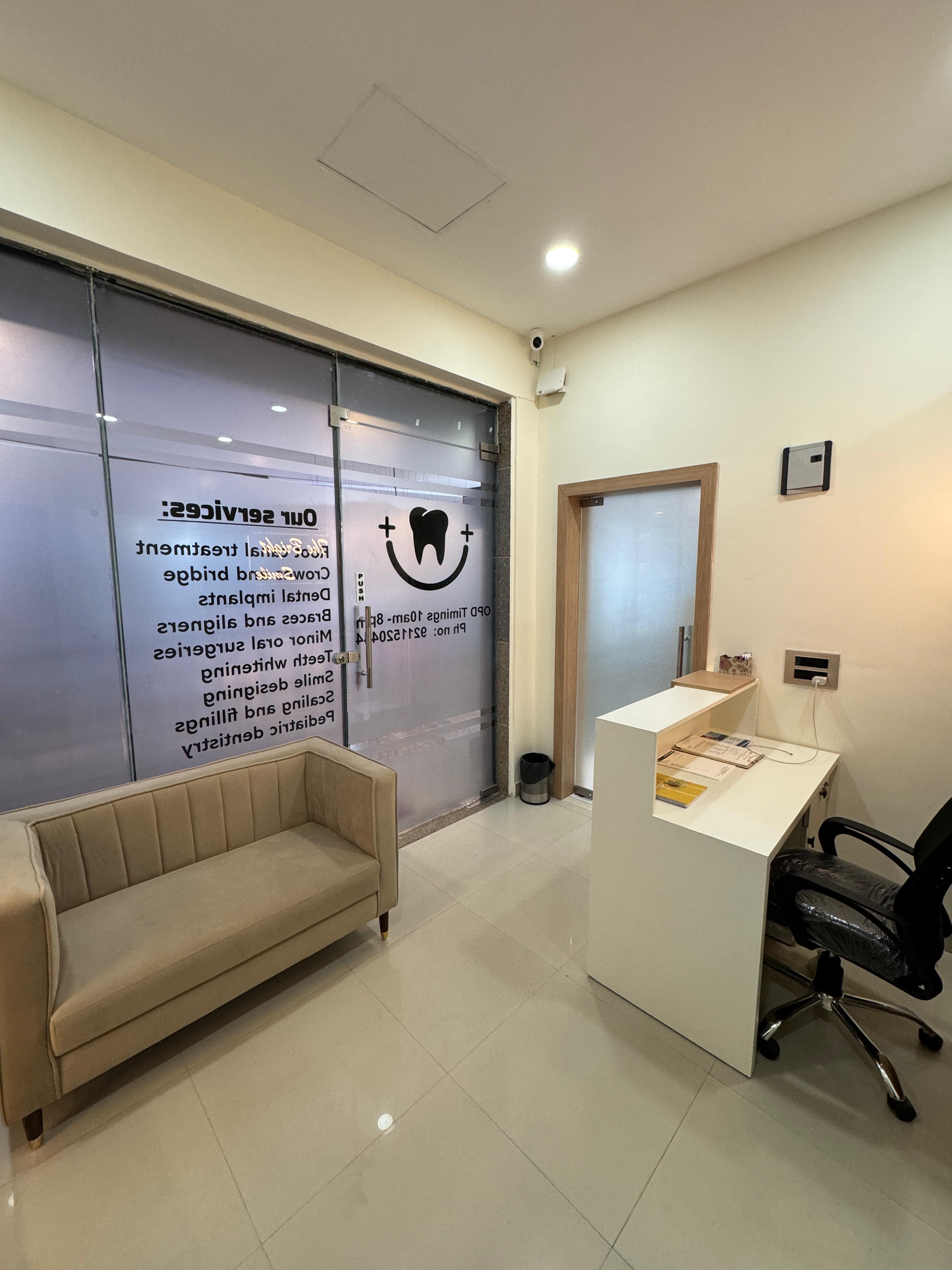 Waiting area with comfortable seating and modern decor