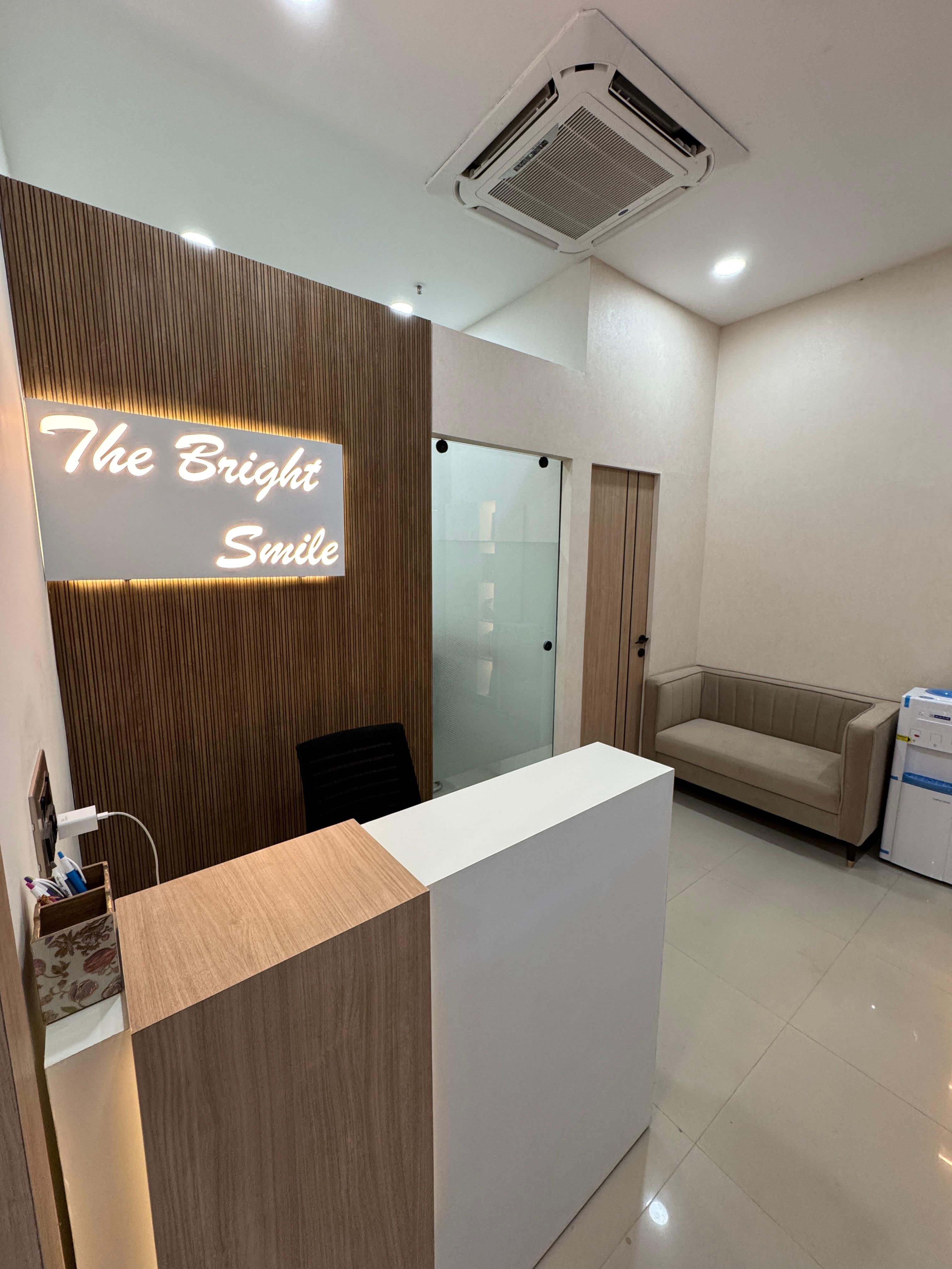 Spacious waiting area with elegant furniture